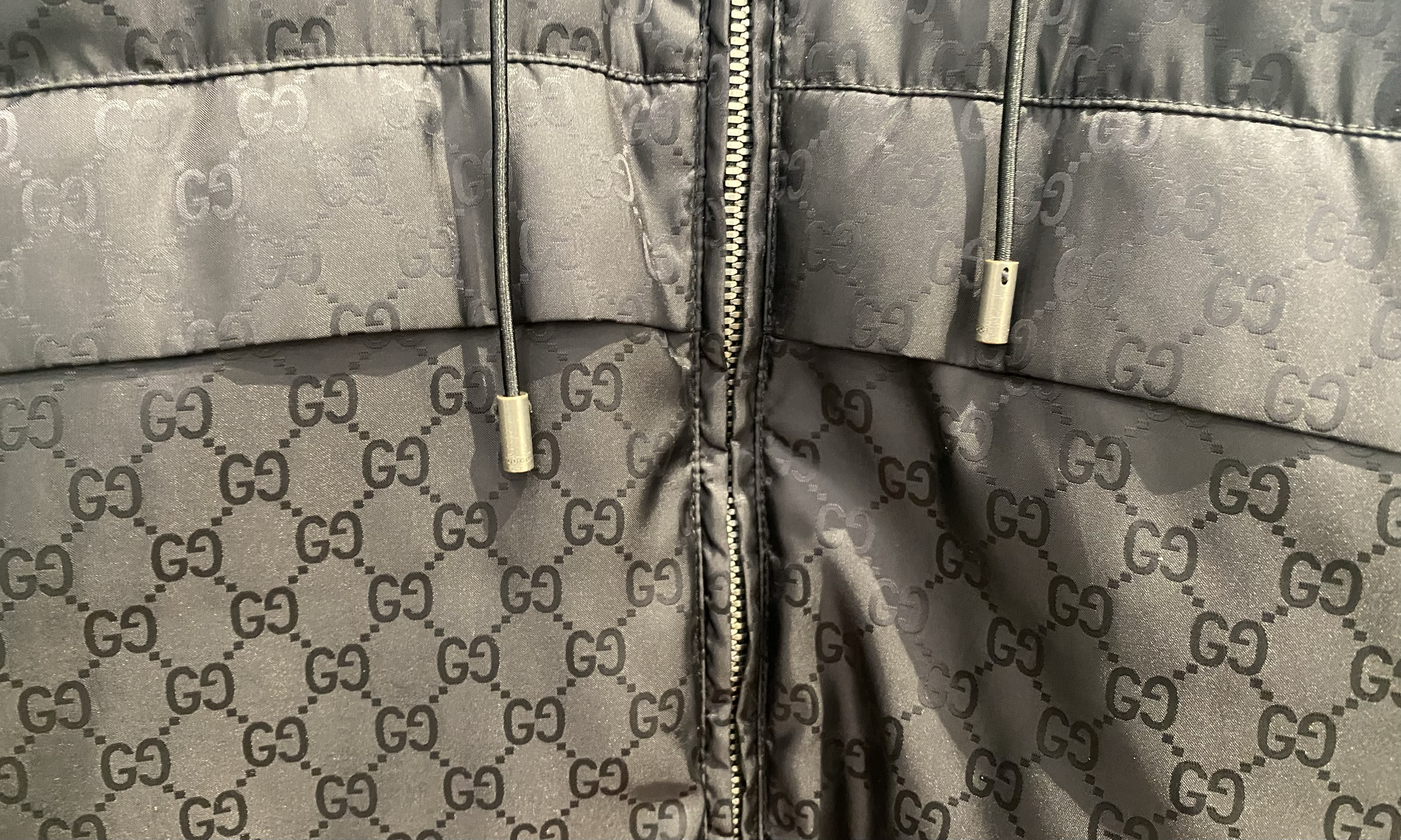 nike Used Gucci Stripe Sleeve Monogram Black Jacket  - 612251607
