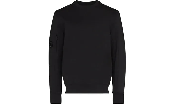 C.P. Company Diagonal Raised Fleece Crew Neck Sweatshirt Black