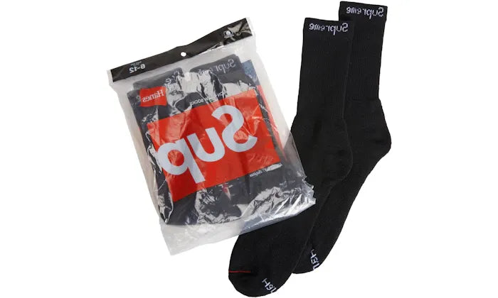 Supreme Hanes Socks Black