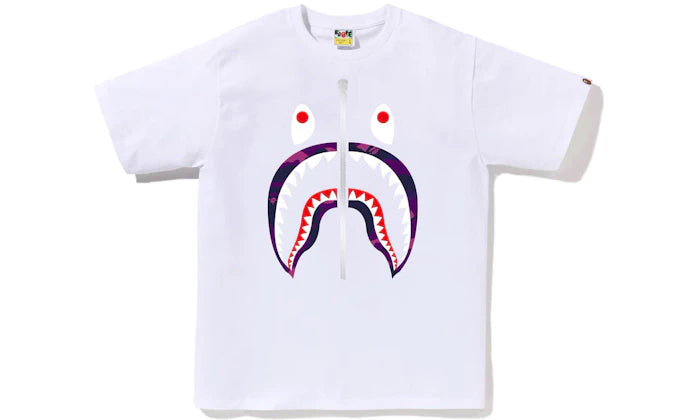 BAPE Color Camo Shark Tee White/Purple